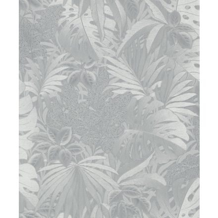 Levél mintázatú, szürke színű vlies tapéta - Botanic kollekció 33301