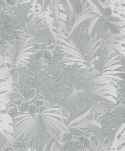 Levél mintázatú, szürke színű vlies tapéta - Botanic kollekció 33301