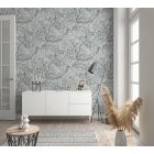 Levél mintázatú,drapp, fehér színű vlies tapéta - Botanic kollekció 33306
