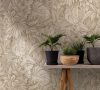 Levél mintázatú,drapp, bézs színű vlies tapéta - Botanic kollekció 33307