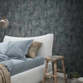   Fekete színű, beton mintázatú vlies-vinyl tapéta - City Glow kollekció 32638