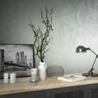 Zöld színű beton mintázatú fényes vlies-vinyl tapéta - City Glow kollekció 34273